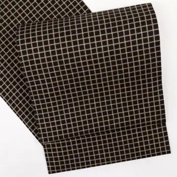 격자 무늬 짙은 갈색 나고야 오비 심플