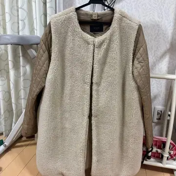 플리스 퀼팅 베스트 베이지