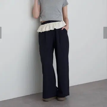 레이 카즌 RAY CASSIN 프릴 벨트 루즈 슬랙스 팬츠