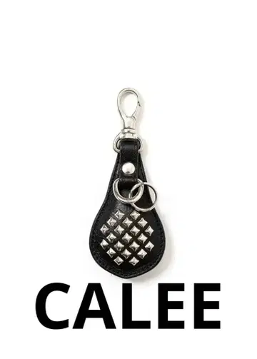 CALEE 스터드 가죽 키링