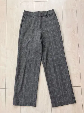 PLST 그레이 계열 체크 웜 리저브 와이드 팬츠 M