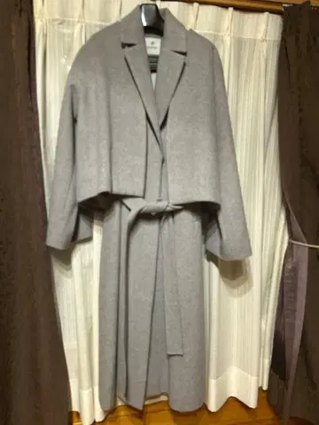 그레이 롱 코트 2way