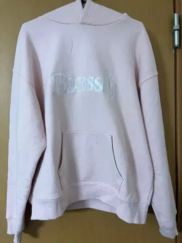 BlessU 핑크 후드 부착 후드티