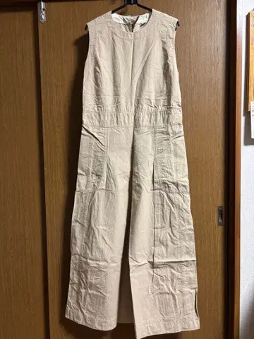 45r45rpm 베이지 슬리브리스 롱 오버롤