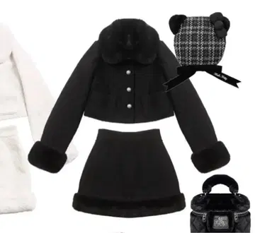 미셸 마카롱 셋업 니트 퍼