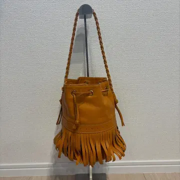 [ 새상품급 ] J&M DAVIDSON 프린지 카니발 복조리 백 카멜