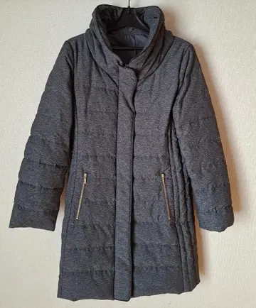 [고품질 다운] 스탠드 카라 다운 코트 롱 기장 M 그레이