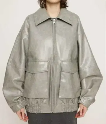 SLY 인조 가죽 집업 블루종