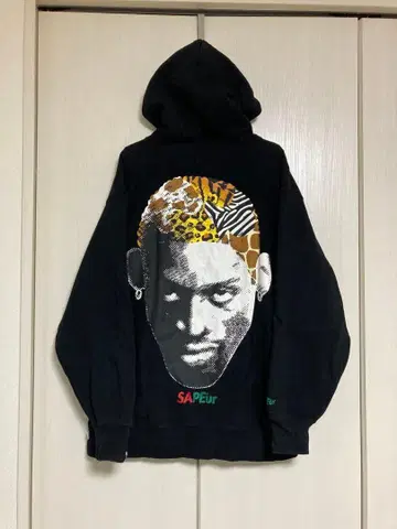 SAPEur 로드먼 애니멀 블랙 후드티 X-LARGE