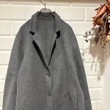 UNIQLO 체스터 코트 XL 울 혼방 그레이 아우터 겨울