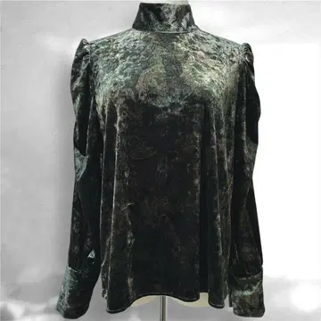 하레 HARE 벨로아 페이즐리 무늬 하이넥 파워숄더 긴팔 상의