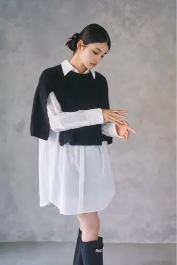 CONNSE 셔츠 원피스 새상품 네이비 pois clane zara