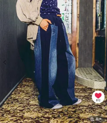 [MODE NORM CORE] 데님 패치워크 팬츠 네이비 M