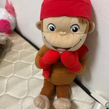 원숭이 봉제 인형 빨간 스카프 포함