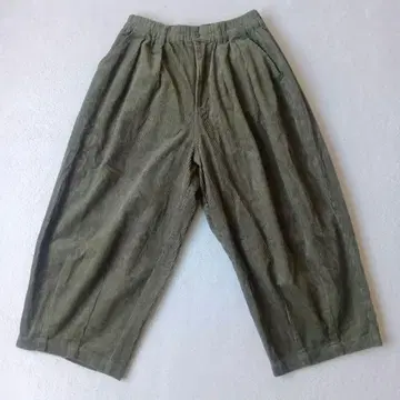 마블슈드 코듀로이 밑단 턱 볼륨 팬츠