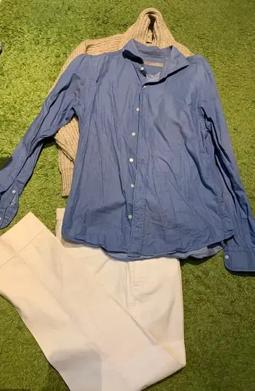 UA 블루 긴팔 셔츠