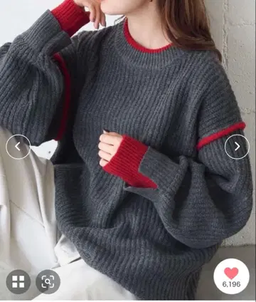 tiptop 골지 배색 레이어드 풀오버