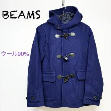 빔즈 울 더플 코트 아우터 블루 계열 M 후드