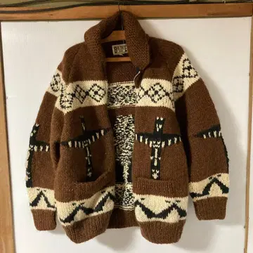 울 가디건 기하학 패턴 네팔제