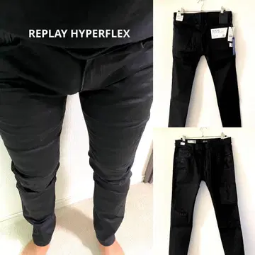 REPLAY HYPERFLEX 블랙 데님 32/32