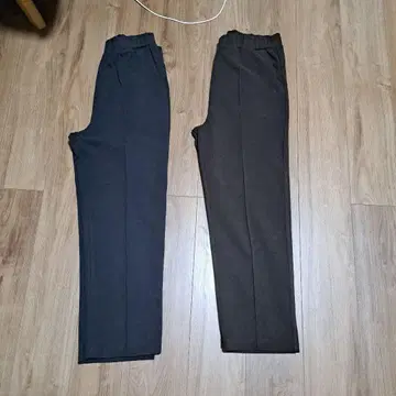 새상품 기모 팬츠 2개 세트 블랙 브라운 L 사이즈 스트레치 허리밴딩