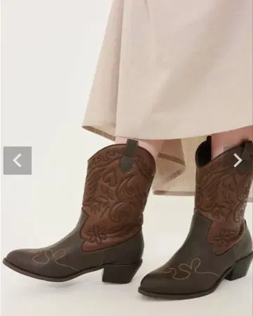 TINA:JOJUN 오리지널 자수 웨스턴 부츠