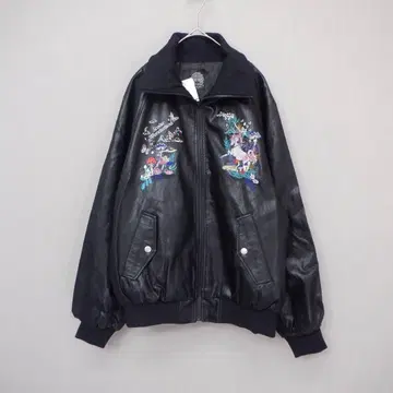 *스칼라 153635: 스칼라와 버섯 자수 인조 가죽 블루종