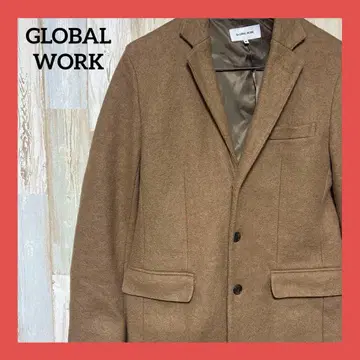 GLOBAL WORK 테일러드 코트 카멜 M 울 혼방