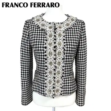 새상품급 FRANCO FERRARO 장식 노카라 자켓 2 하운드투스