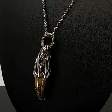 빈티지 실버 골드 호른 뿔 목걸이 펜던트