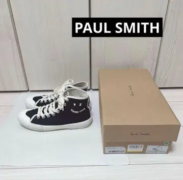 폴스미스 블랙 EU39 로고 하이컷 스니커즈