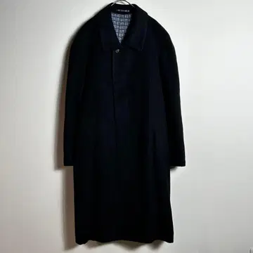 캐시미어 실크 안감 올 패턴 롱 기장 스텐카라 코트 블랙 비익 XL