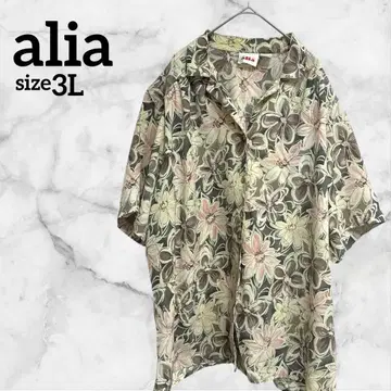 alia [ 3L ] 알로하 셔츠 반팔 꽃무늬 해외 구제 의류