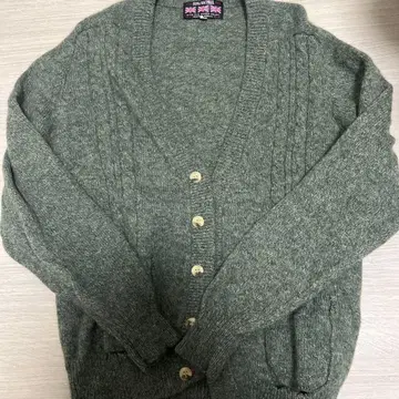 Fiona Macphail 케이블 짜임 가디건 그린