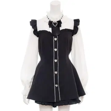 시크릿 허니 스탠드 옷깃 뷔스티에 셋업 2번째 착용컷