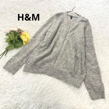 H&M [L] 니트 가디건 집업 리브 울 알파카