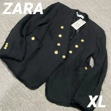 ZARA 노카라 블랙 자켓 골드 버튼 금 버튼 XL