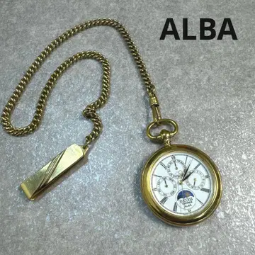 SEIKO ALBA 문페이즈 트리플 달력 회중시계