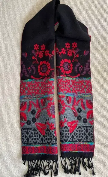 캐시미어 터치 리버서블 머플러 빨검 그레이 계열 미사용 USED