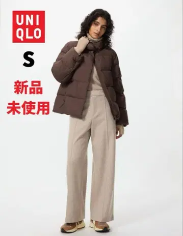 유니클로 브러쉬드 저지 와이드 팬츠 베이지 S