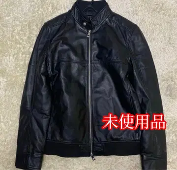 블랙 가죽 라이더 자켓