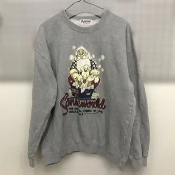 A861 산타 월드 트레이닝복 맨투맨 프린트 산타 라이트 그레이