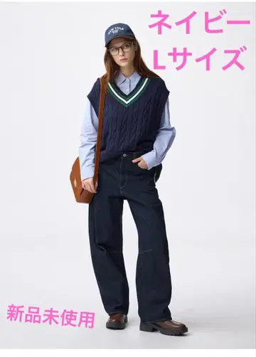 GU 여성용 배럴 레그 청바지 새상품 L