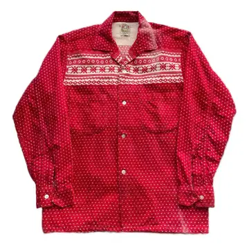 레어 50s USA Vintage Print Cords Shirt
