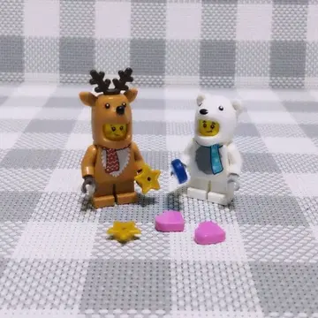 [ 새상품 ] LEGO 미니 피규어 정품 화이트 곰 보이 루돌프 걸 세트
