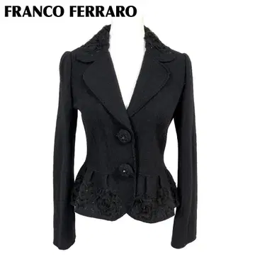 [ 새상품급 ] FRANCO FERRARO 울 자켓 비쥬 버튼 2 블랙