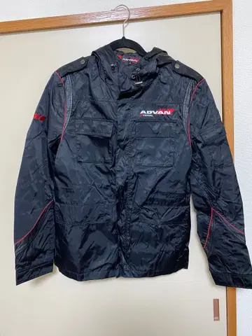 ADVAN 후드 부착 나일론 자켓 M 블랙