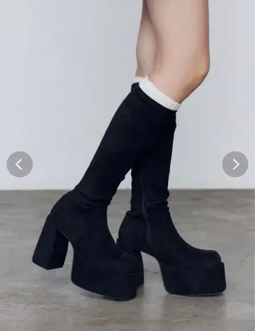 EMODA S 사이즈 블랙 스웨이드 롱 부츠