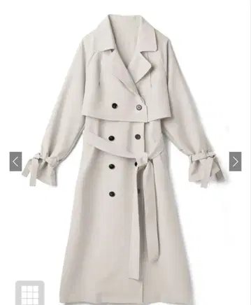 베이지 더블 브레스트 롱 코트