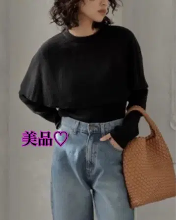 새상품급! 완판템 Re:EDIT 케이프 니트탑 블랙 M